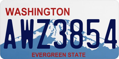 WA license plate AWZ3854