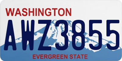 WA license plate AWZ3855