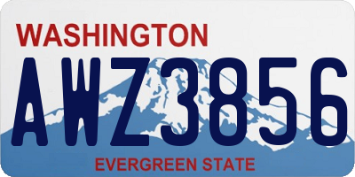 WA license plate AWZ3856