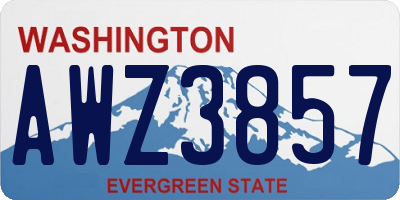 WA license plate AWZ3857