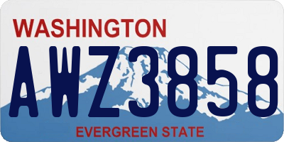 WA license plate AWZ3858