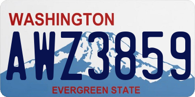 WA license plate AWZ3859
