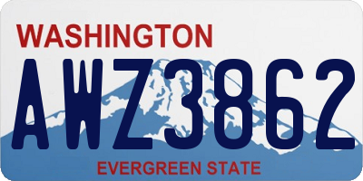 WA license plate AWZ3862