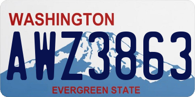 WA license plate AWZ3863