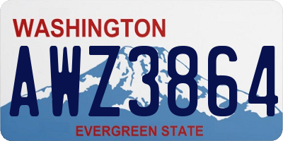 WA license plate AWZ3864
