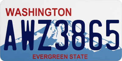 WA license plate AWZ3865