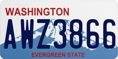 WA license plate AWZ3866