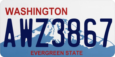 WA license plate AWZ3867