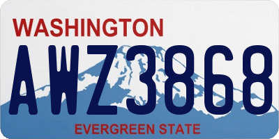 WA license plate AWZ3868