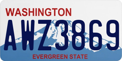 WA license plate AWZ3869