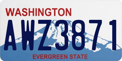 WA license plate AWZ3871