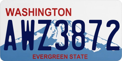 WA license plate AWZ3872