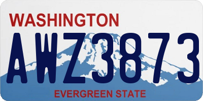 WA license plate AWZ3873
