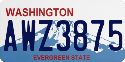 WA license plate AWZ3875