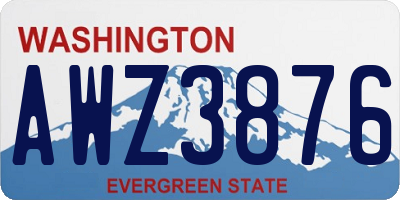 WA license plate AWZ3876