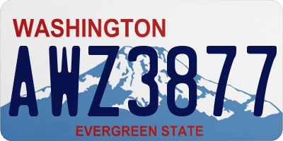 WA license plate AWZ3877
