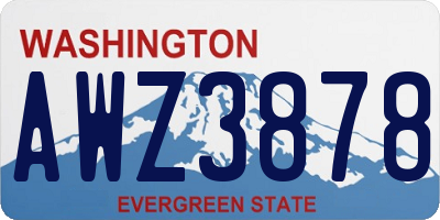 WA license plate AWZ3878