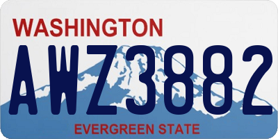 WA license plate AWZ3882