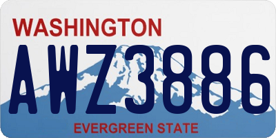 WA license plate AWZ3886