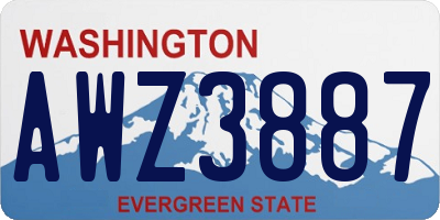 WA license plate AWZ3887