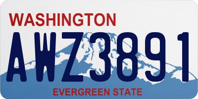 WA license plate AWZ3891