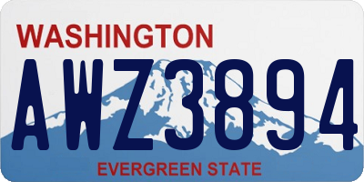 WA license plate AWZ3894