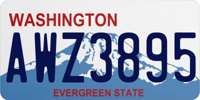 WA license plate AWZ3895