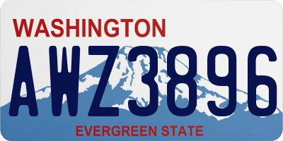 WA license plate AWZ3896