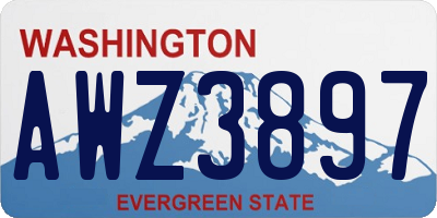 WA license plate AWZ3897