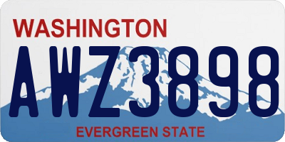 WA license plate AWZ3898