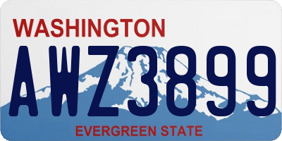 WA license plate AWZ3899