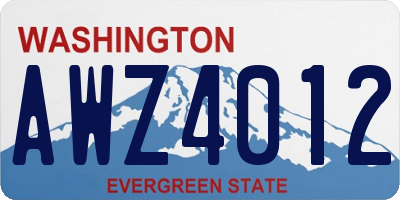 WA license plate AWZ4012