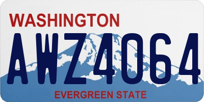 WA license plate AWZ4064