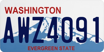 WA license plate AWZ4091