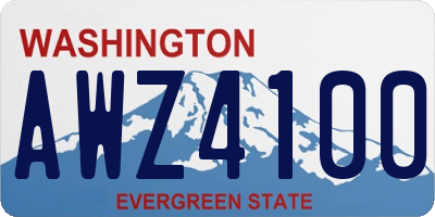 WA license plate AWZ4100