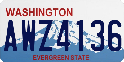 WA license plate AWZ4136