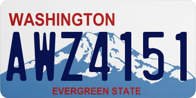 WA license plate AWZ4151