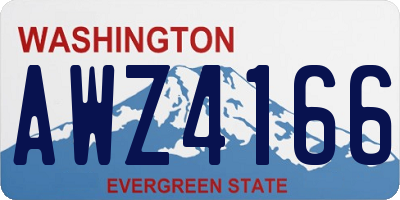 WA license plate AWZ4166