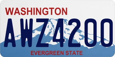 WA license plate AWZ4200