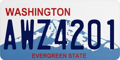 WA license plate AWZ4201