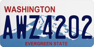 WA license plate AWZ4202