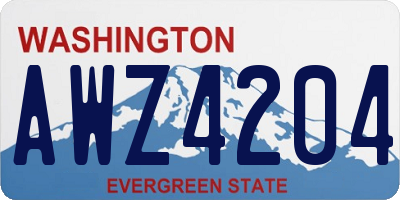 WA license plate AWZ4204