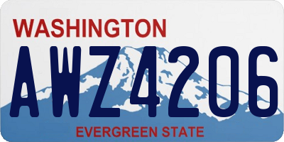 WA license plate AWZ4206