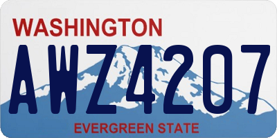 WA license plate AWZ4207
