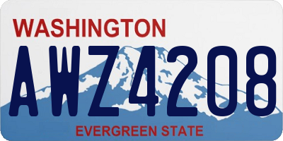 WA license plate AWZ4208
