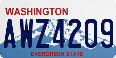 WA license plate AWZ4209