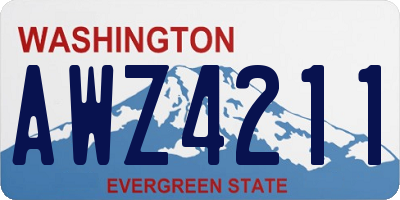 WA license plate AWZ4211