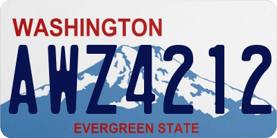 WA license plate AWZ4212