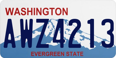 WA license plate AWZ4213