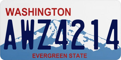 WA license plate AWZ4214